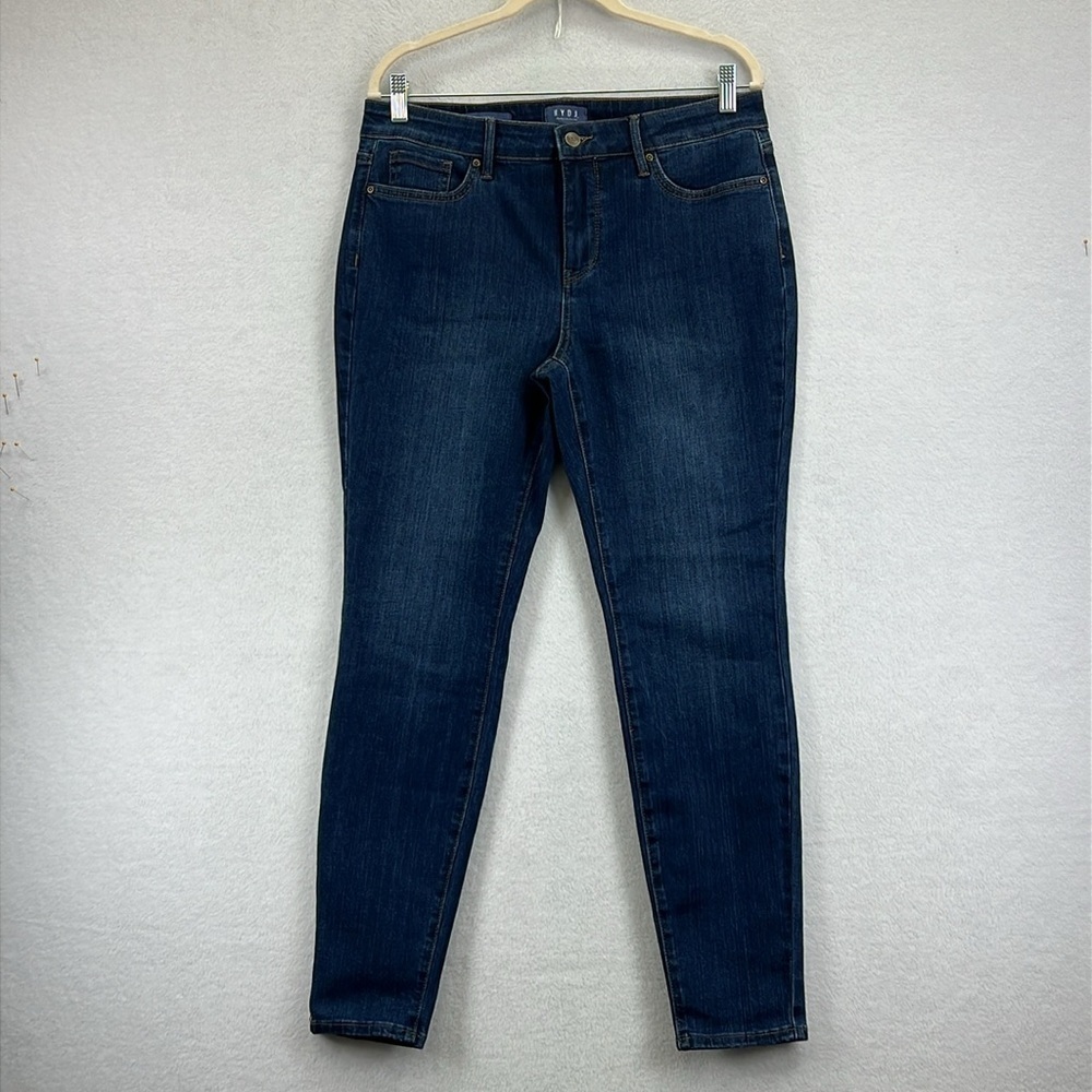 NYDJ LiftxTuck Skinny Jeans Sz 8 Med Wash Blue Med Rise Cotton/Poly/Elastane EUC